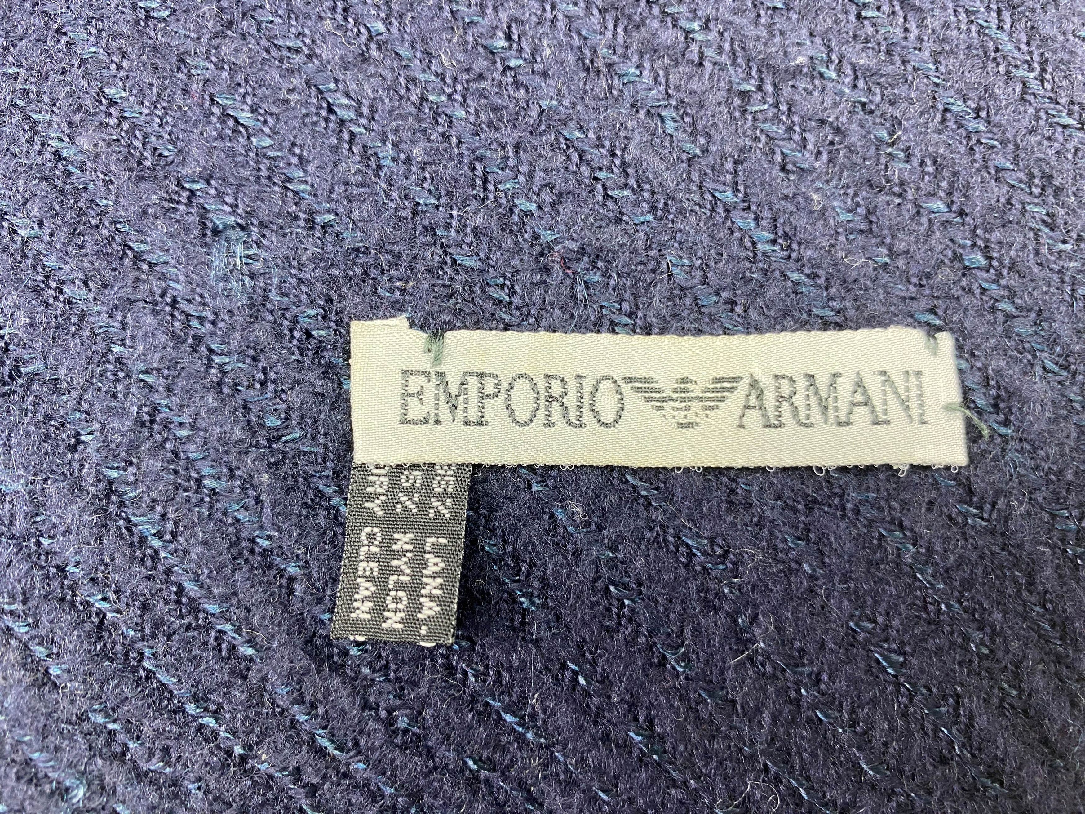 Emporio Armani × Vintage Vintage Emporio Armani Wool Scarf - Made in Italy Size ONE SIZE - 8 Thumbnail