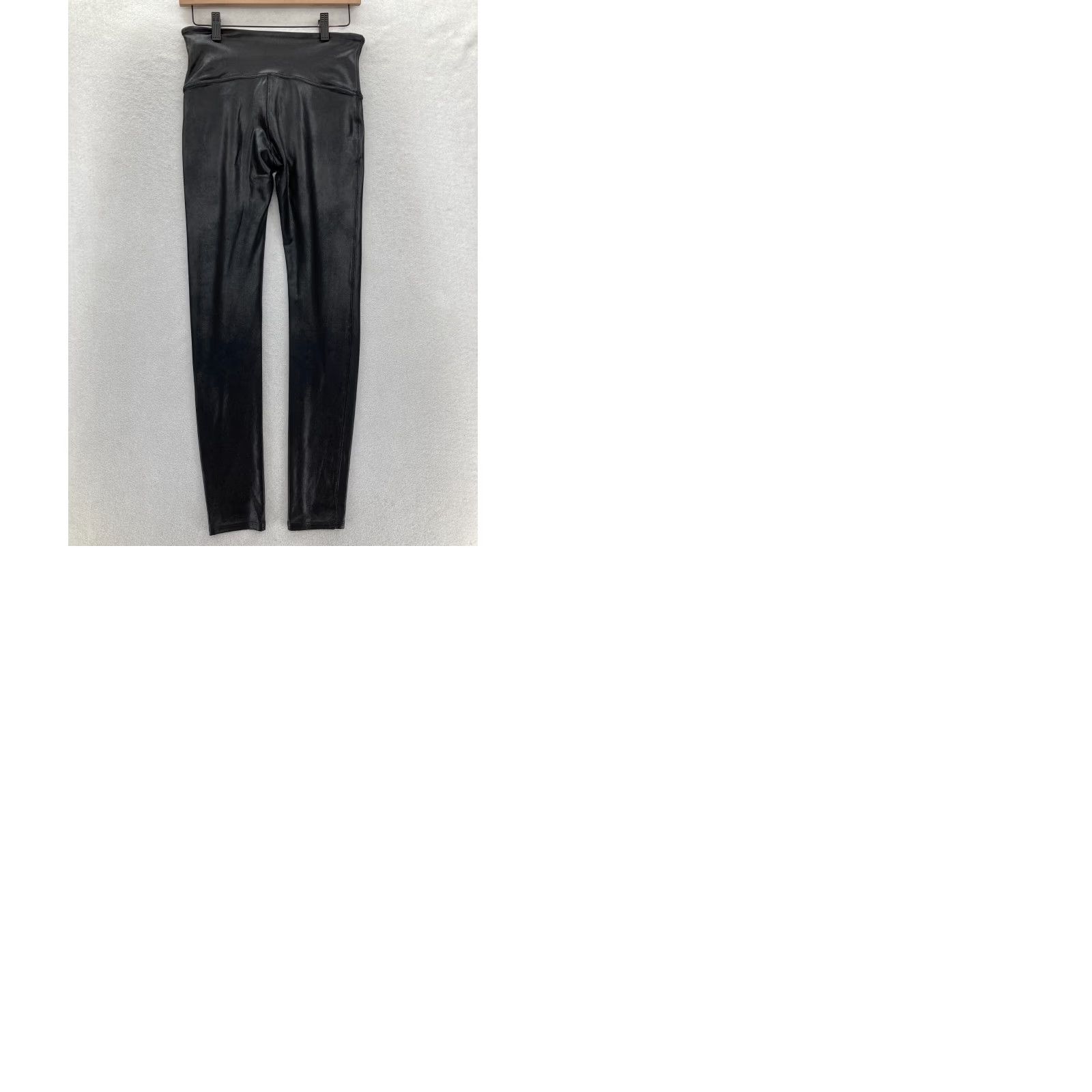 Spanx Spanx Leggings Women's Large Black Faux Leather Pull On Skinny Ankle Shimmer Size 26" / US 2 / IT 38 - 9 Thumbnail
