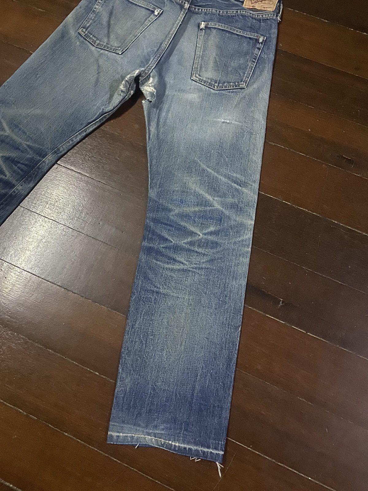 Denime Vintage 90s DENIME Orizzonti mud wash distressed rework Size US 35 - 16 Thumbnail