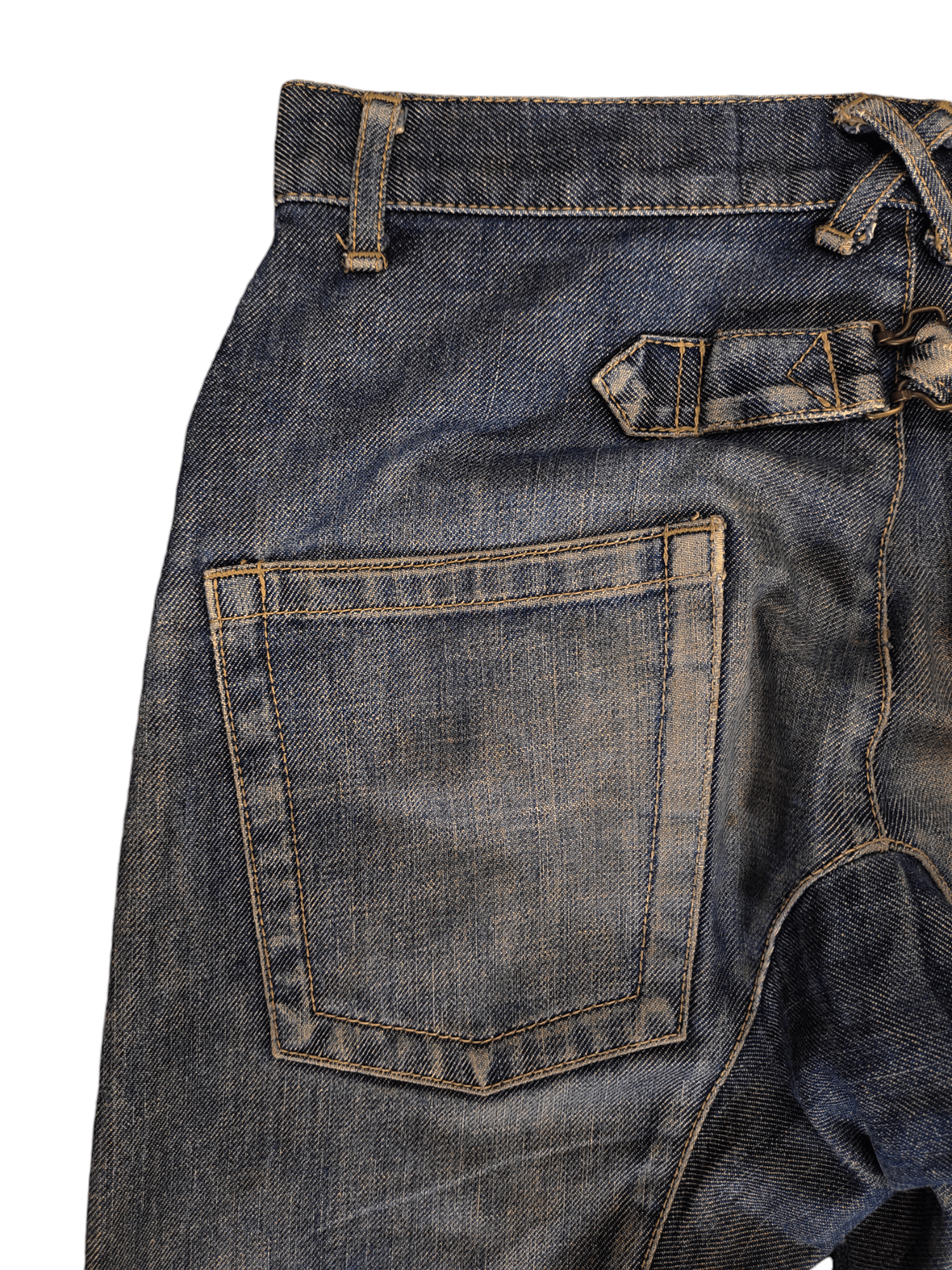 Beauty Beast Beauty Beast Buckle Back Distress Faded Denim Jeans Size US 30 / EU 46 - 9 Thumbnail
