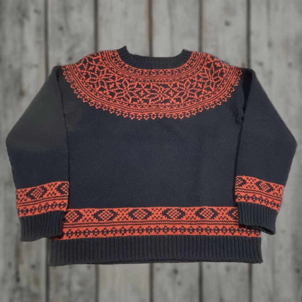 Orvis Orvis Sweater Womens Large Wool Cashmere Blend Pullover Knit Nordic Fair Isle Crew Neck Blue Size L / US 10 / IT 46 - 1 Thumbnail