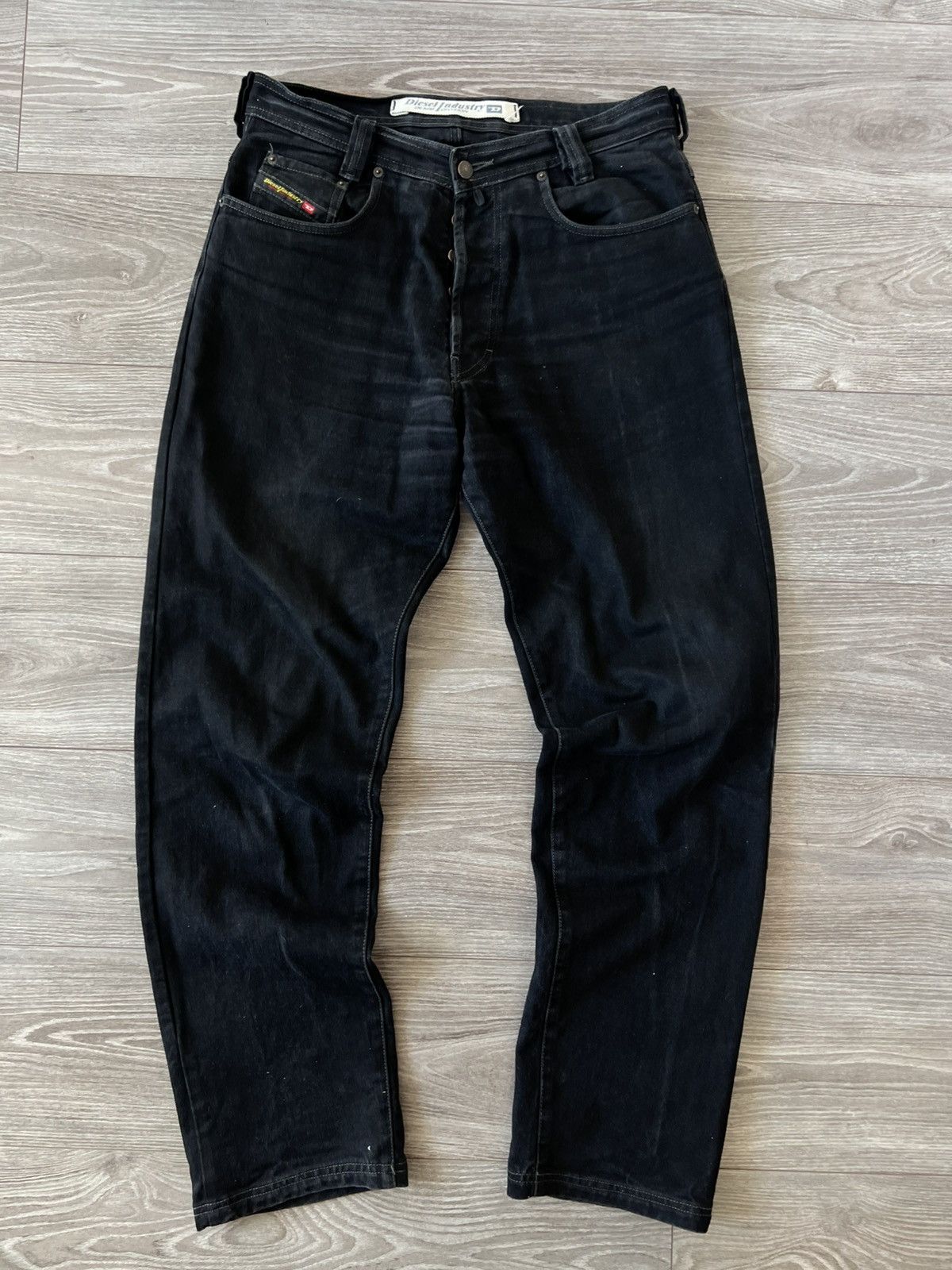 Diesel ‼️Vintage Diesel IND Ladder Baggy Black Denim Jeans‼️ Size US 33 - 2 Thumbnail