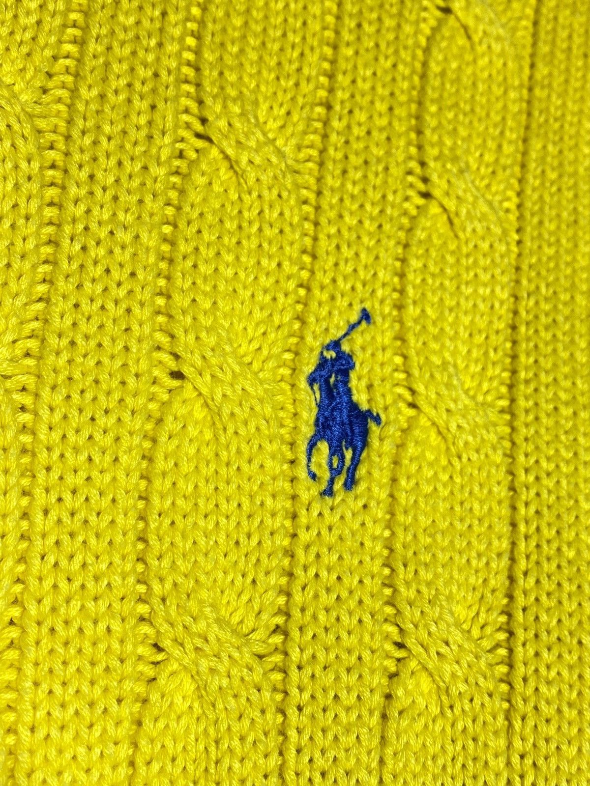 Polo Ralph Lauren 🔥 00s POLO RALPH LAUREN BRIGHT YELLOW CABLE KNIT SWEATER Size US S / EU 44-46 / 1 - 4 Thumbnail