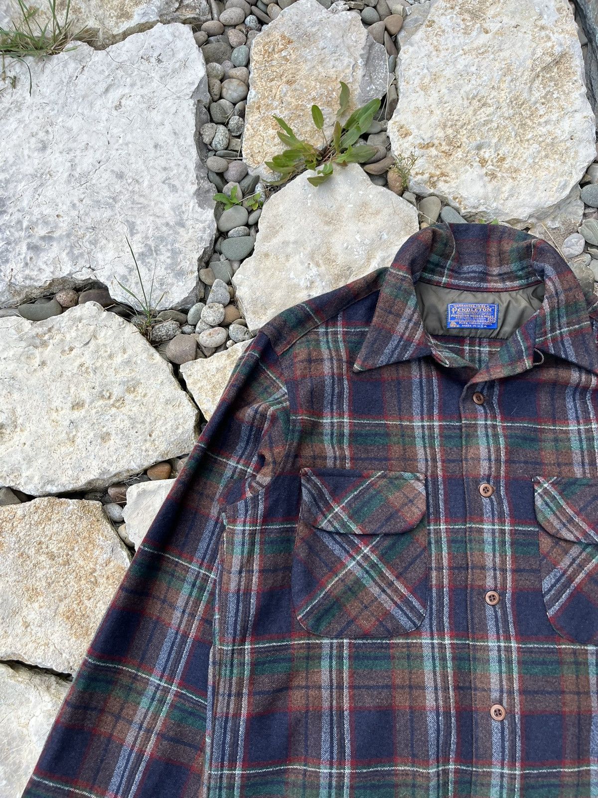 Flannel × Pendleton × Vintage Vintage 60s Pendleton wool flannel shirt plaid checked jacke Size US M / EU 48-50 / 2 - 4 Thumbnail
