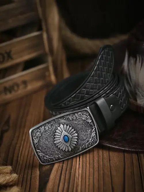 Japanese Brand Western Carved Flower Belt Men Women Size ONE SIZE - 3 Thumbnail