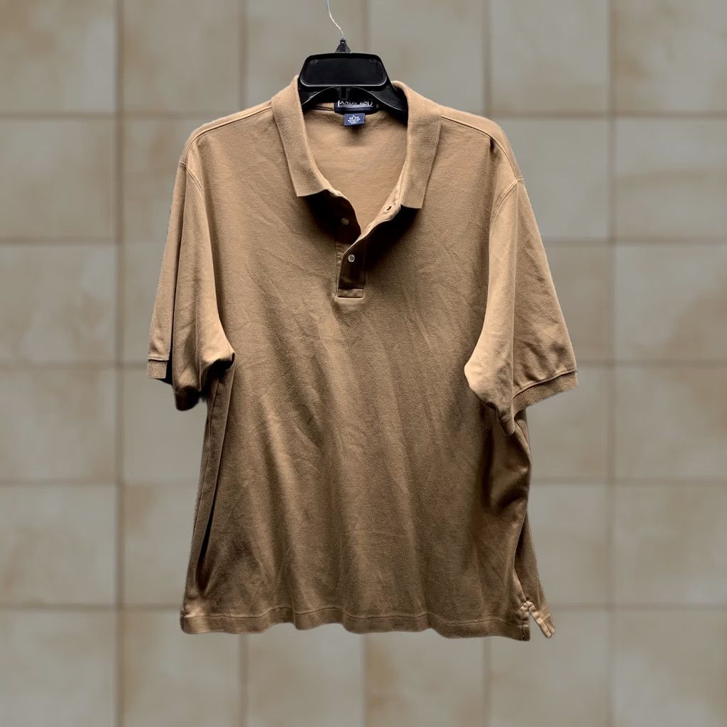 Lands' End VINTAGE Lands' End Polo Shirt Adult Large Brown Tan Cotton Casual Mens Polo 90s Golf Short Sleeve Collared Shirt Size US L / EU 52-54 / 3 - 1 Thumbnail