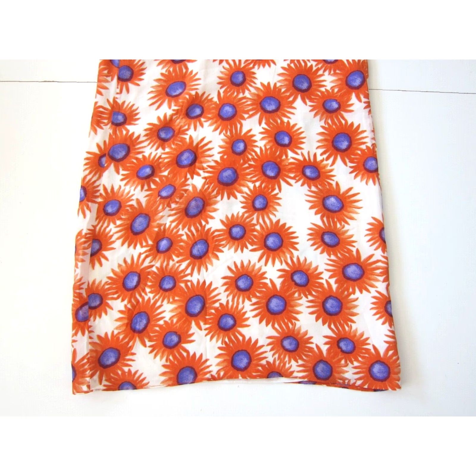 Vintage VINTAGE Elorie 100% Silk Orange Purple Floral Sleeveless Shift Tank Tunic Slip Dress S Size S / US 4 / IT 40 - 6 Thumbnail