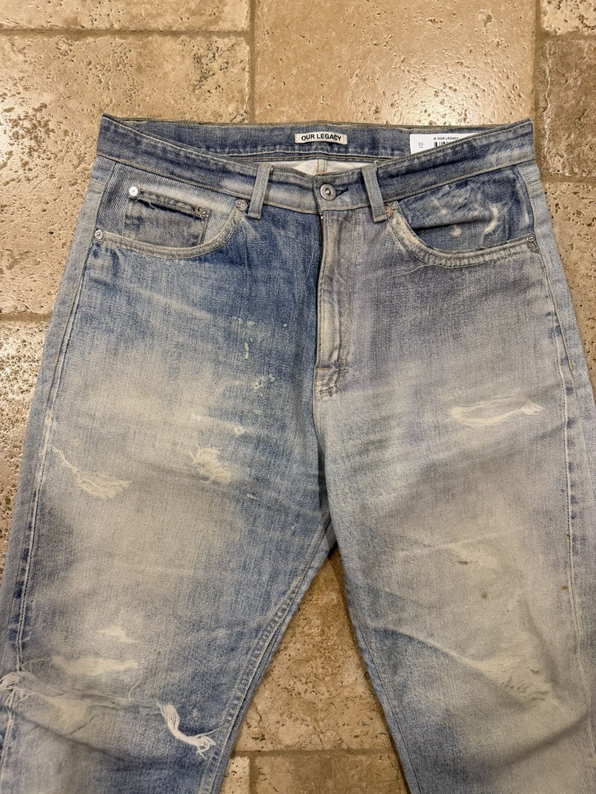 Our Legacy Our Legacy Third Cut Thompe Digital Print Blue Denim Jeans Size US 33 - 4 Thumbnail
