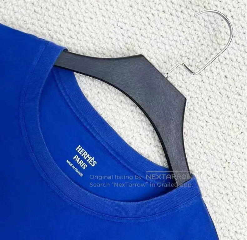 Hermes Hermes Blue Pocket Embroidered Short Sleeve Size XS / US 0-2 / IT 36-38 - 2 Thumbnail