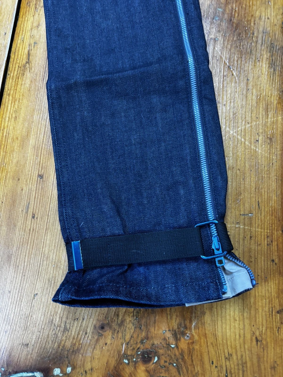 Drain Gang × Sad Boys House of OD zipper strap indigo denim jeans bladee drain Size US 32 / EU 48 - 2 Thumbnail