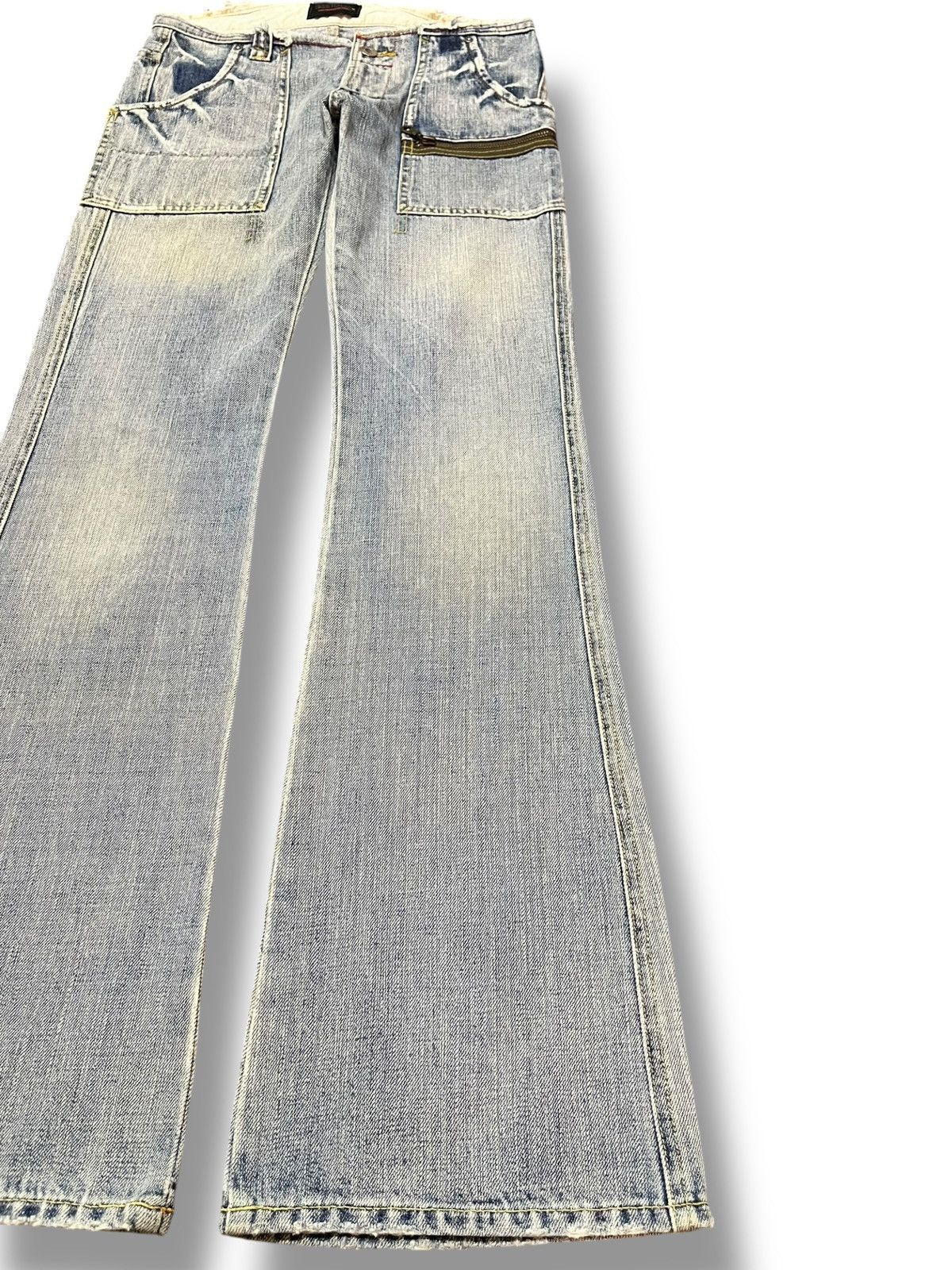 Japanese Brand Vintage Sweet Camel Flare Bootcut Buckle Belt Denim Size US 29 - 4 Thumbnail