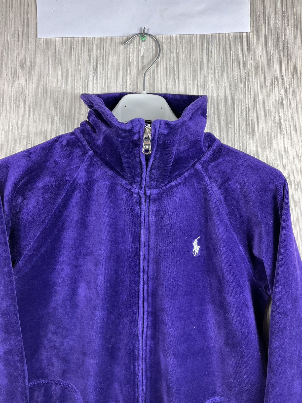 Polo Ralph Lauren × Ralph Lauren × Vintage Vintage Ralph Lauren velvet track top zip y2k sweatshirt Size L / US 10 / IT 46 - 3 Thumbnail
