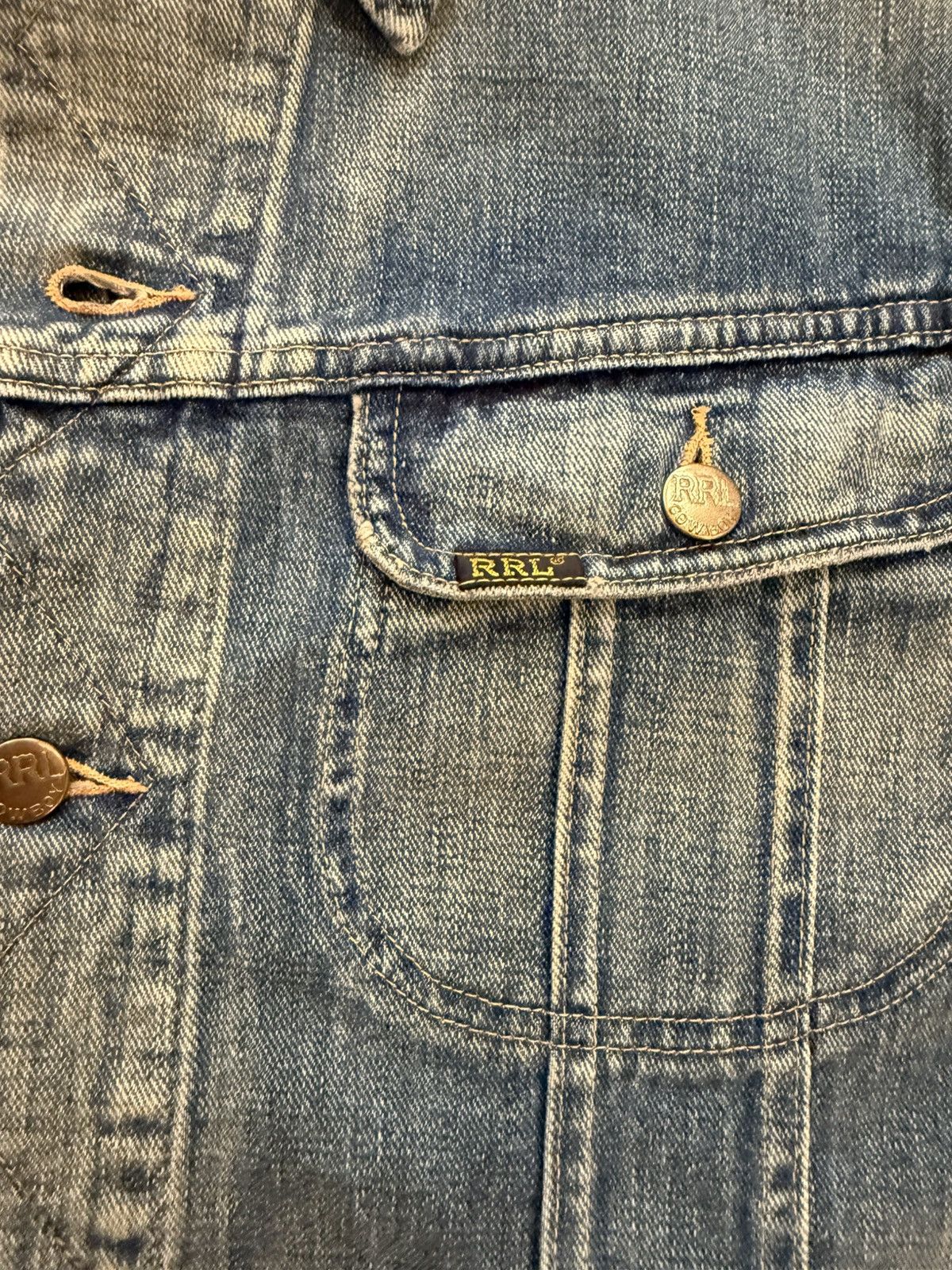 RRL Ralph Lauren Leeland Indigo Denim Trucker Jacket Size US XL / EU 56 / 4 - 3 Thumbnail