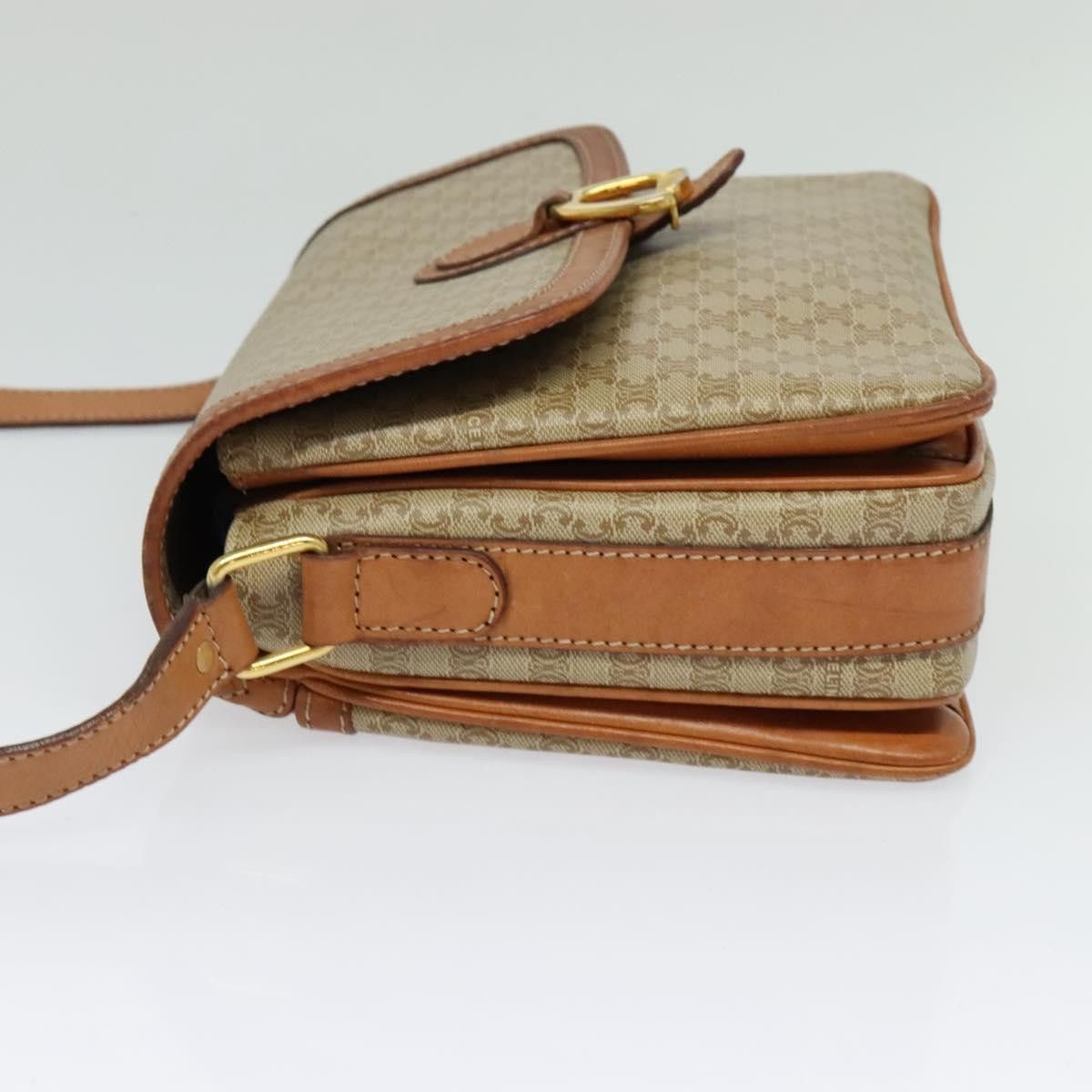 Celine CELINE Macadam Canvas Shoulder Bag Beige Gold Size ONE SIZE - 4 Thumbnail