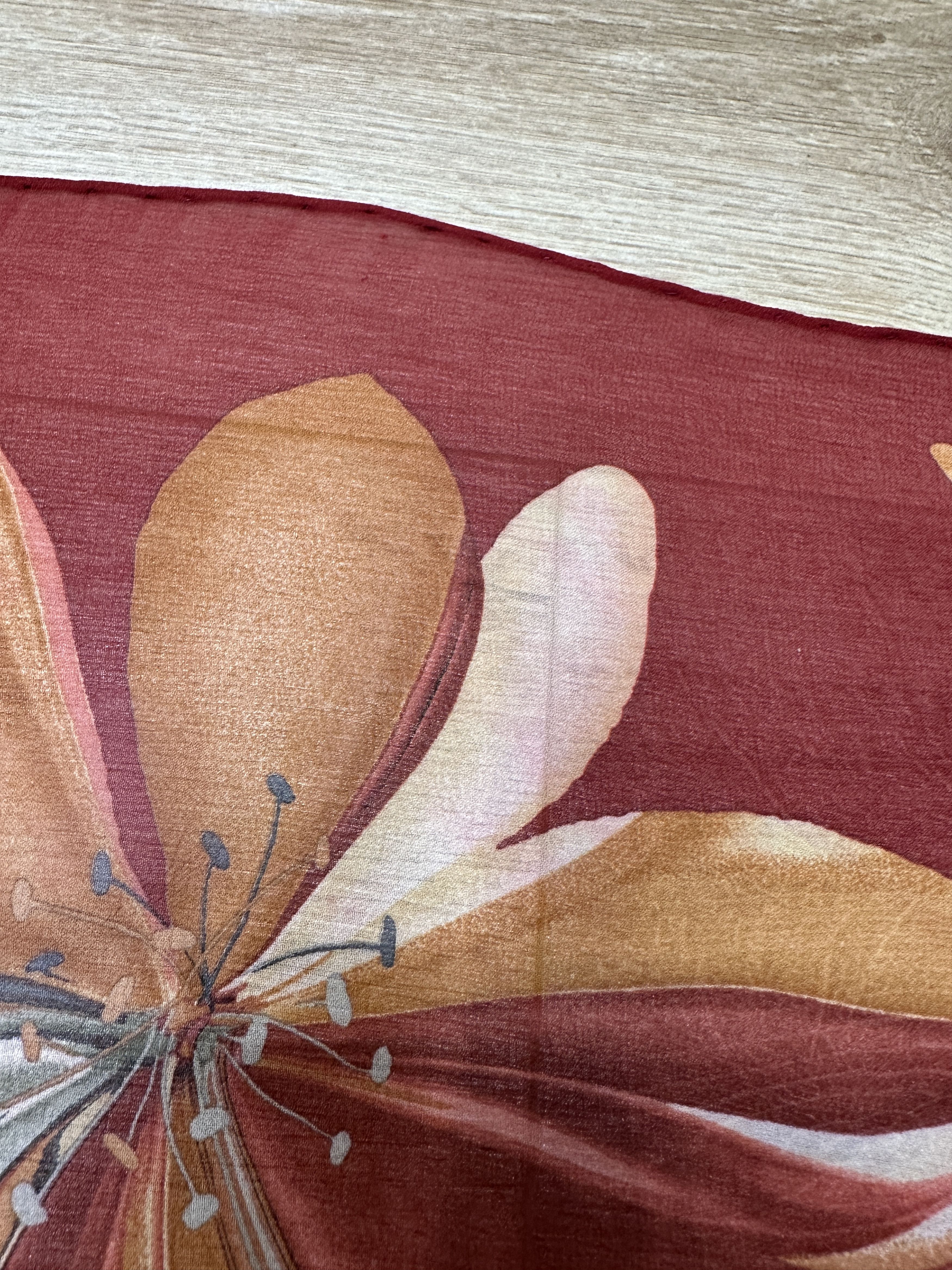 Salvatore Ferragamo Salvatore Ferragamo 100% Silk Floral Square Scarf Red 80cm Size ONE SIZE - 16 Thumbnail