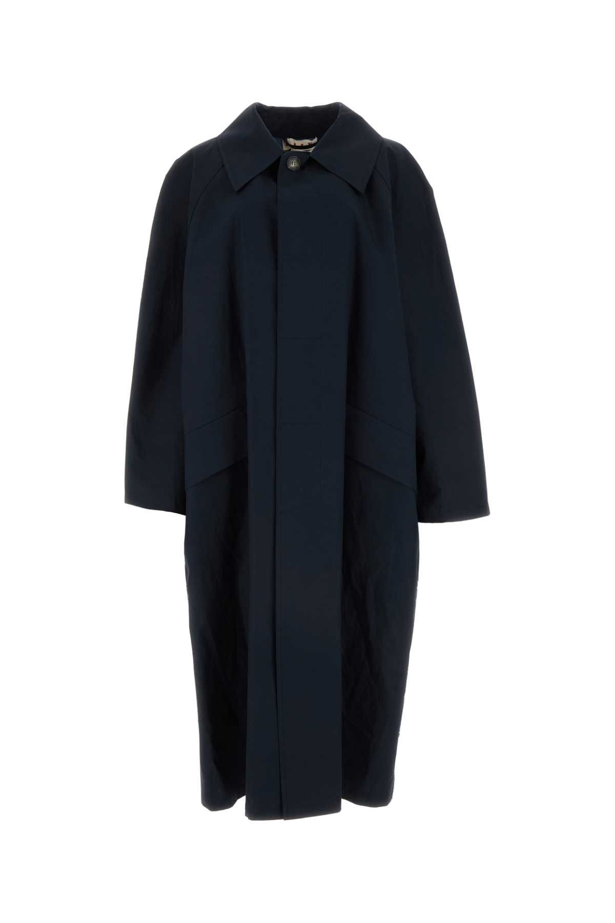 image of Marni Midnight Blue Cotton Trench Coat, Women's (Size XS)