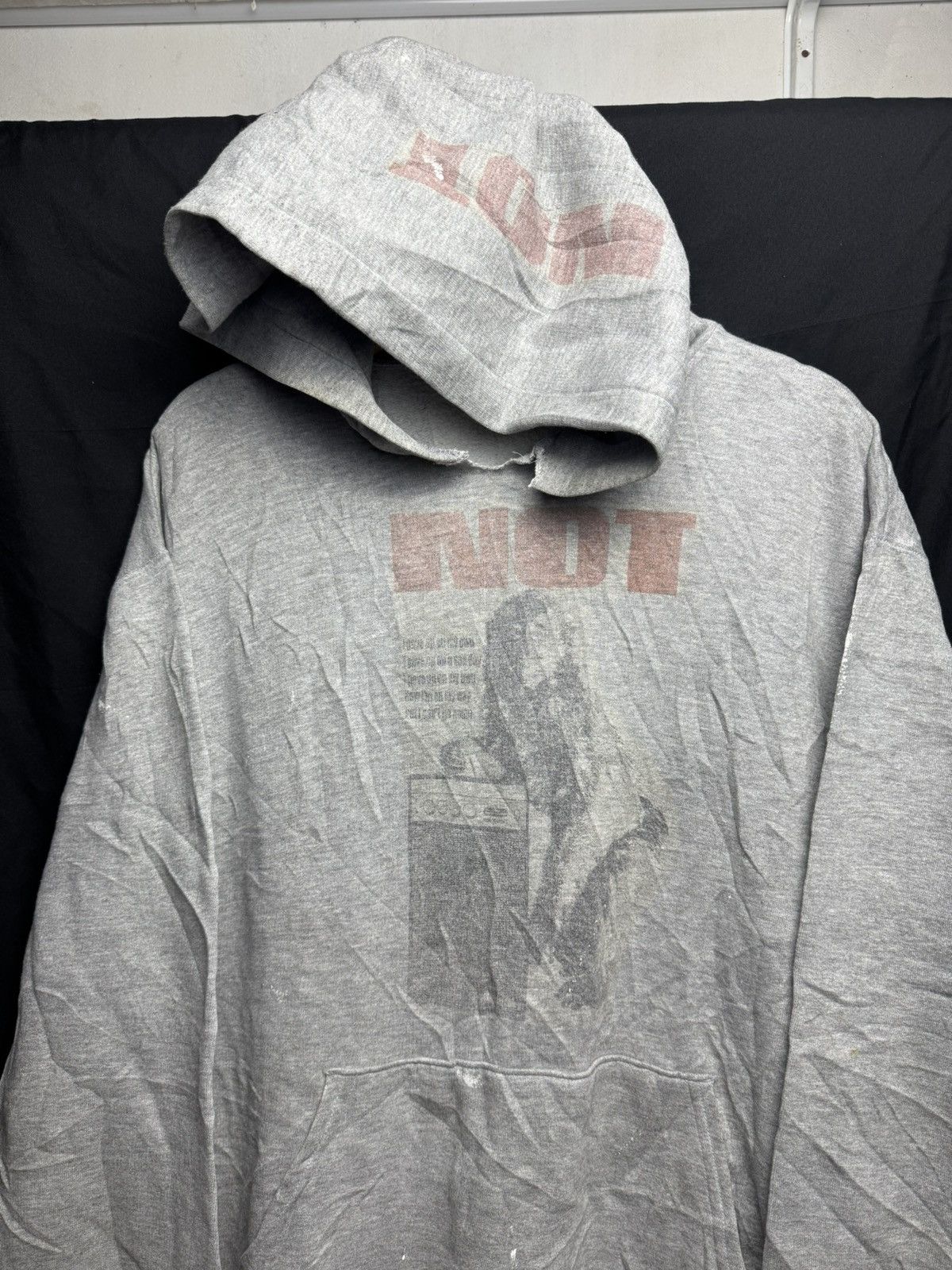 Hysteric Glamour × Japanese Brand × Vintage Japanese Trashed NOT Hoodie Hysteric Styled Size US L / EU 52-54 / 3 - 2 Thumbnail