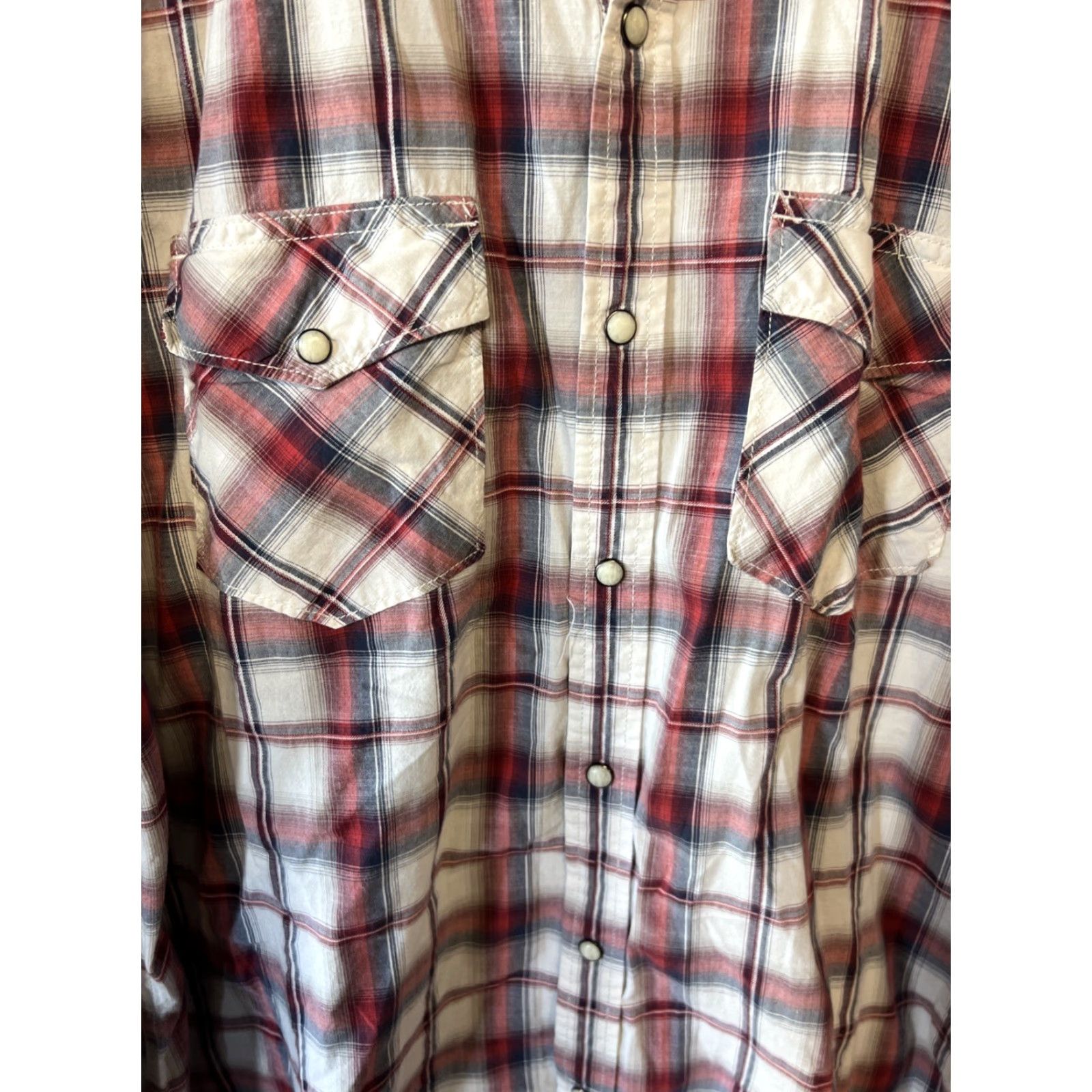 American Eagle Outfitters VINTAGE American Eagle Outfitters Western Pearl Snap Shirt Mens 2XL Long Sleeve Red Plaid Button-Up Size US XXL / EU 58 / 5 - 3 Thumbnail