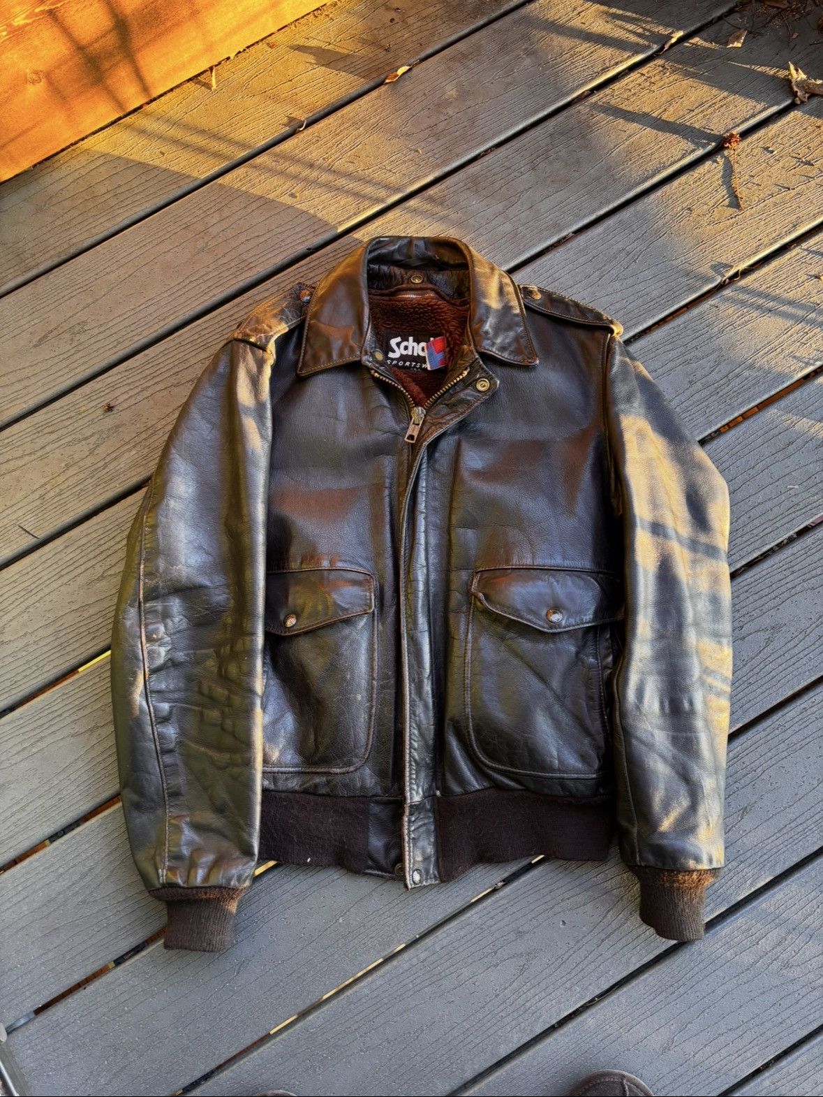 Schott 80s Schott NYC Leather Jacket Size US M / EU 48-50 / 2 - 1 Thumbnail