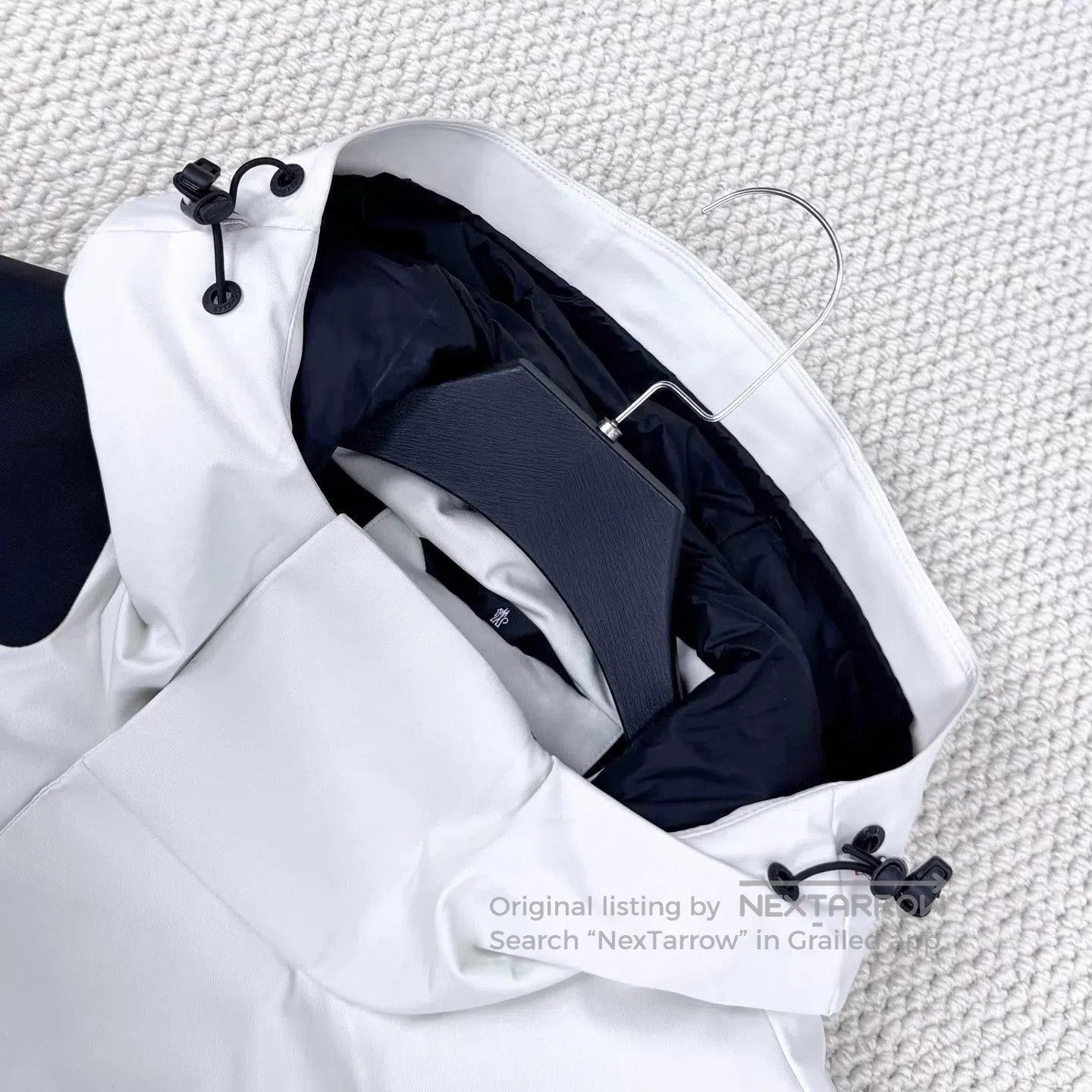 Moncler White Hooded Light Jacket with Black Accents. Size US S / EU 44-46 / 1 - 3 Thumbnail