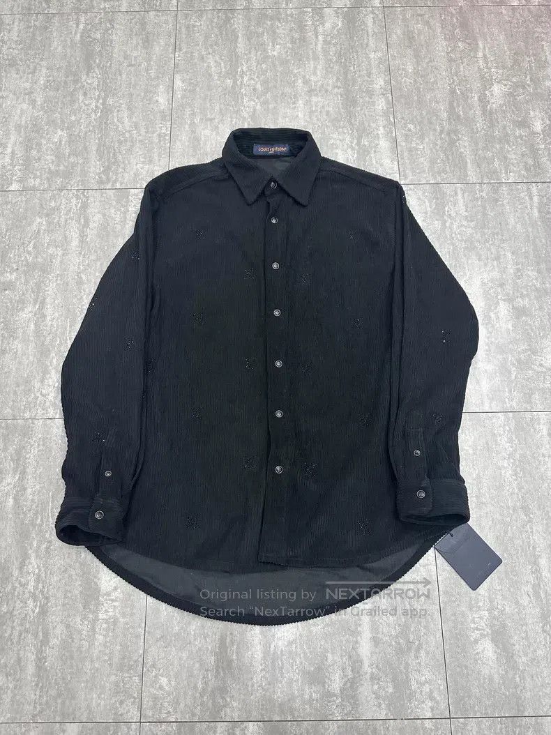 Louis Vuitton Louis Vuitton 25 New Black Corduroy Long Sleeve Shirt Size US L / EU 52-54 / 3 - 1 Thumbnail