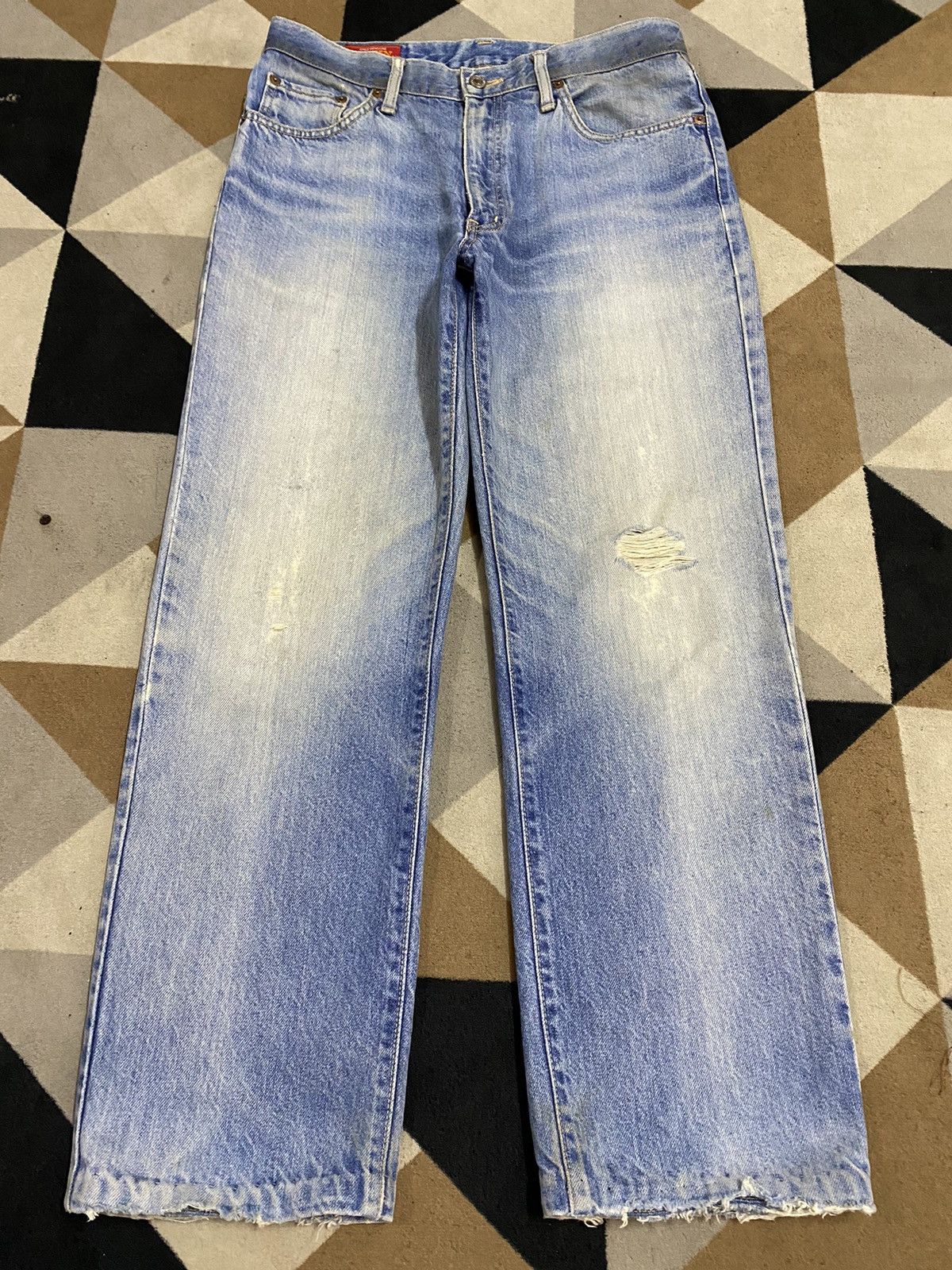 Edwin Vintage Edwin US Classic Blue Wash Distressed Jeans Size US 32 / EU 48 - 1 Thumbnail