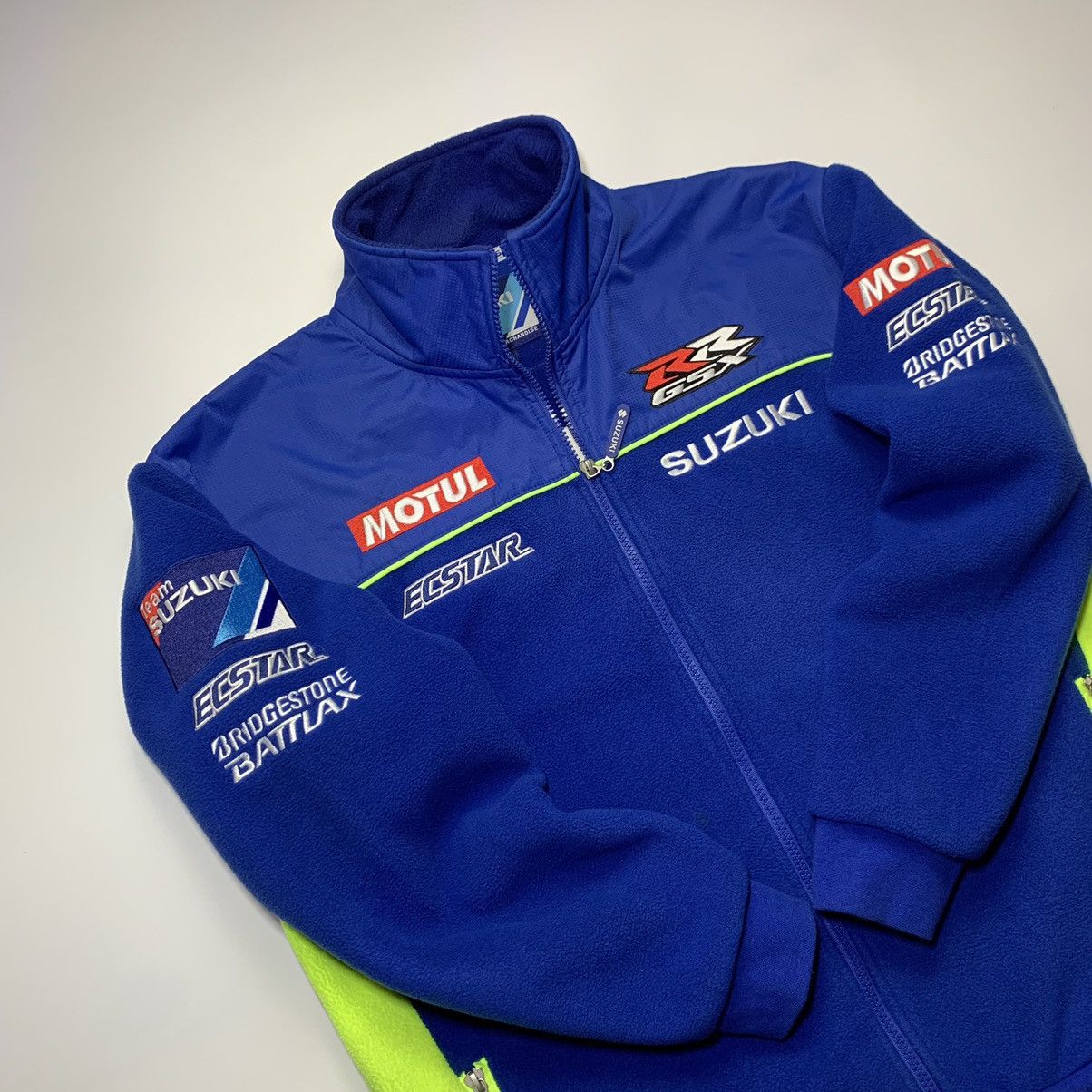 Vintage Vintage Suzuki ECSTAR RRGSX Japanese Racing Fleece Jacket Size US M / EU 48-50 / 2 - 2 Thumbnail