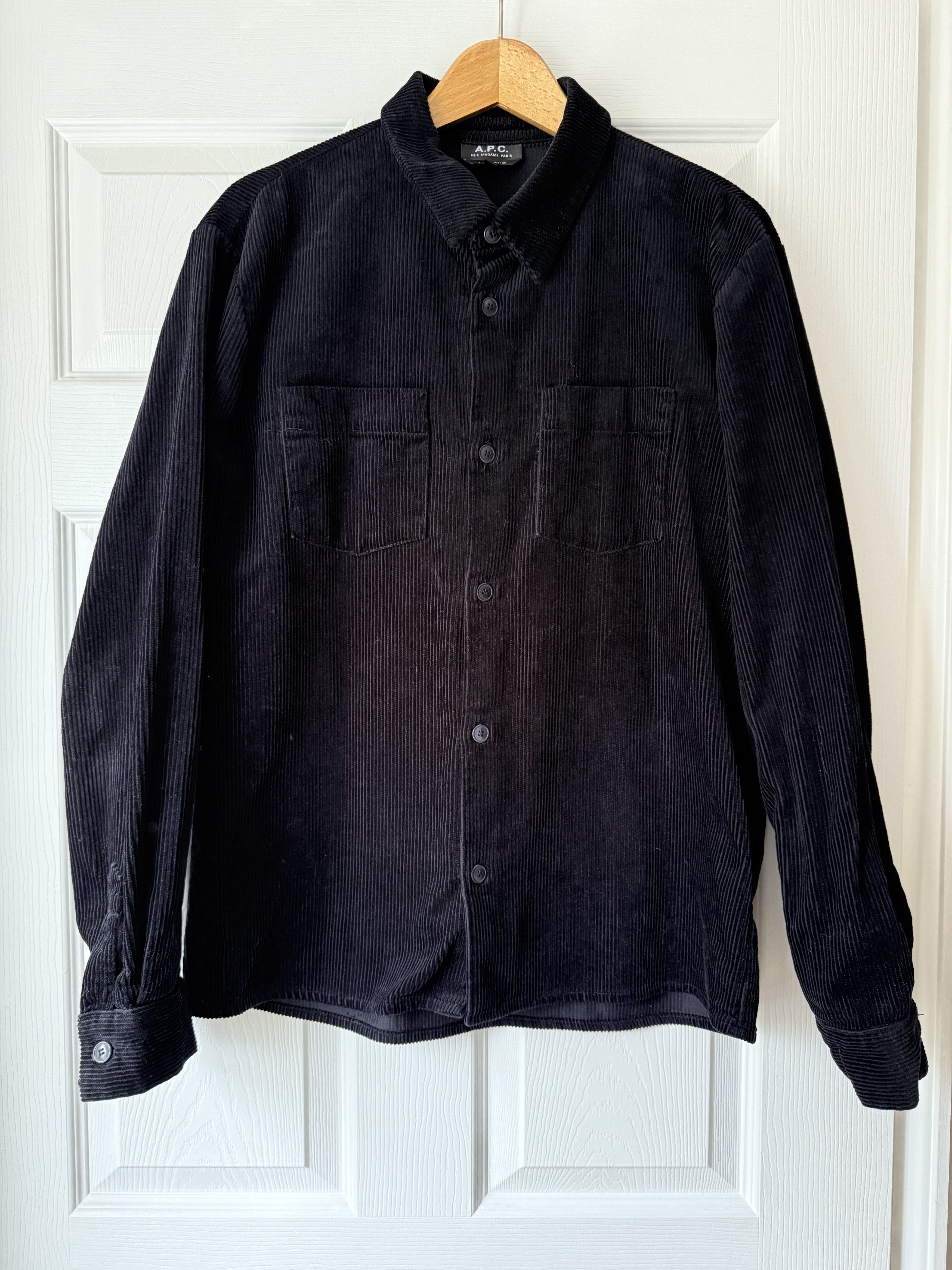 A.P.C. Black Corduroy Overshirt Size US M / EU 48-50 / 2 - 1 Thumbnail