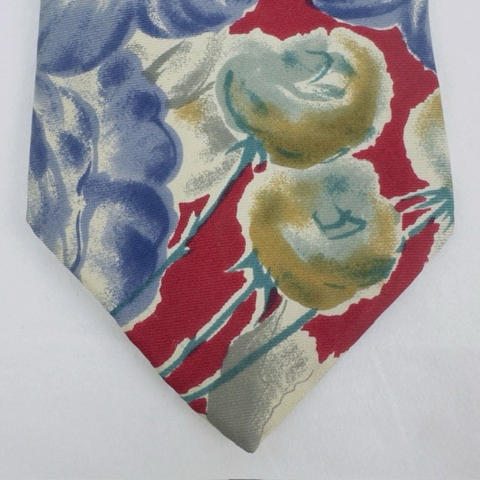 Van Heusen Van Heusen 417 Necktie Red/Blue/Green Floral Silk Preppy Size ONE SIZE - 6 Thumbnail