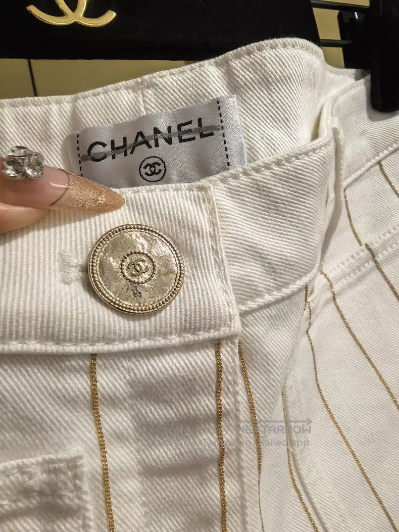 Chanel Chanel White striped jeans Size 24" / US 00 / IT 34 - 4 Thumbnail