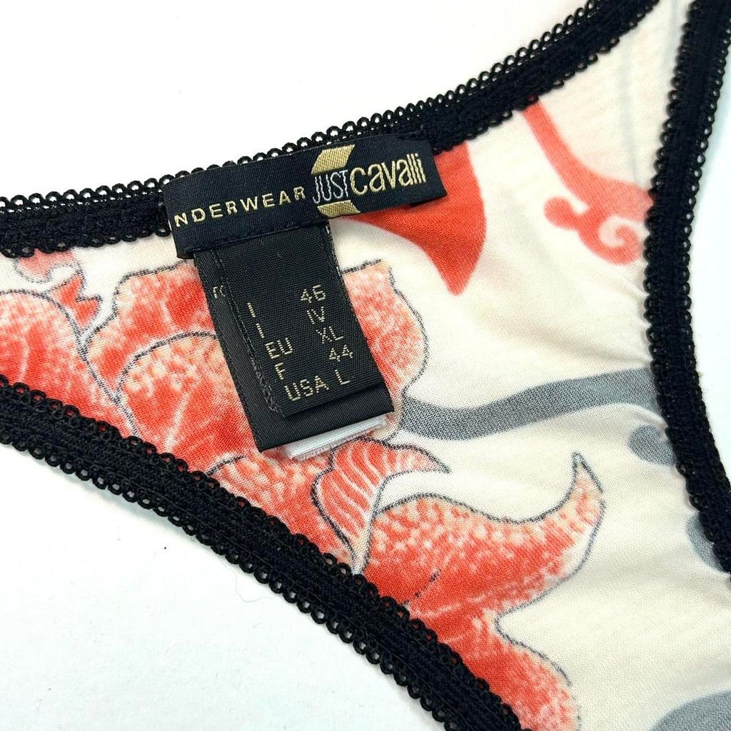 Just Cavalli y2k Cavalli white tank top, red and black floral print Size L / US 10 / IT 46 - 3 Thumbnail