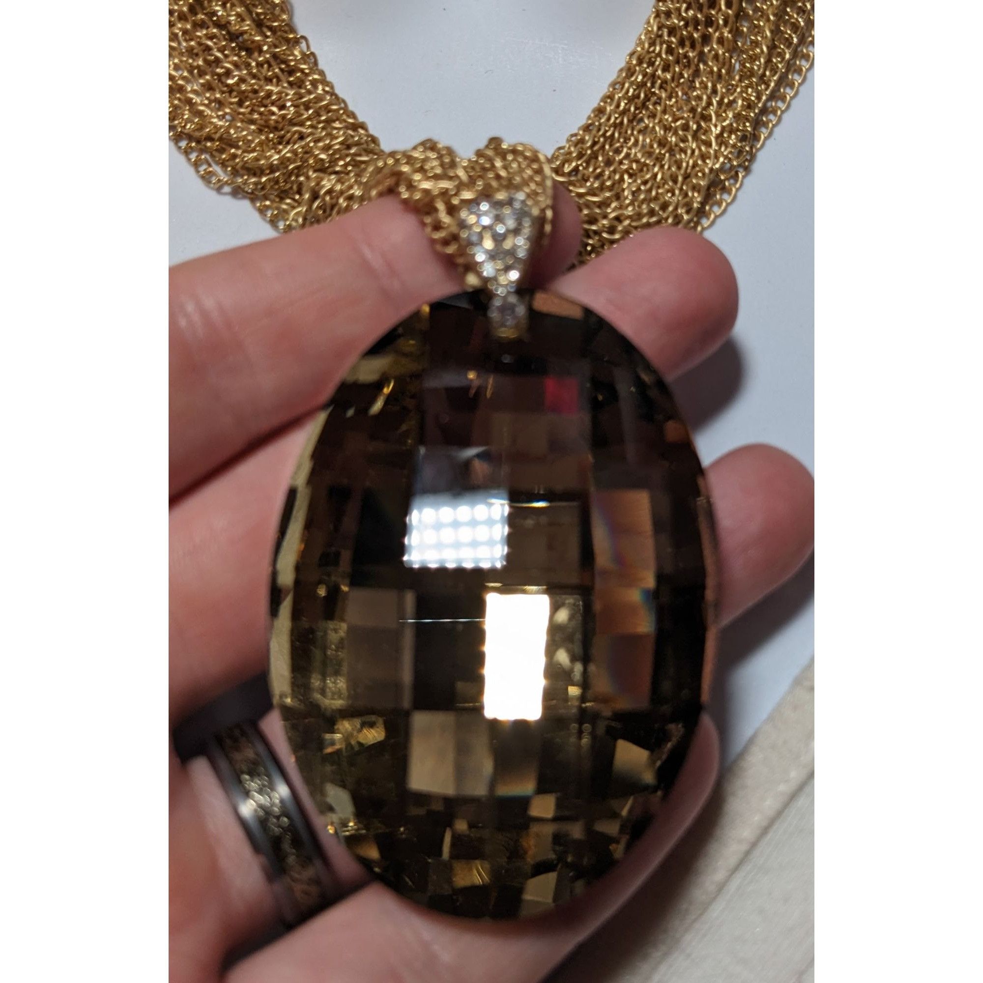 Other Charming Charlie Gold Glam Glass Necklace Size ONE SIZE - 11 Thumbnail