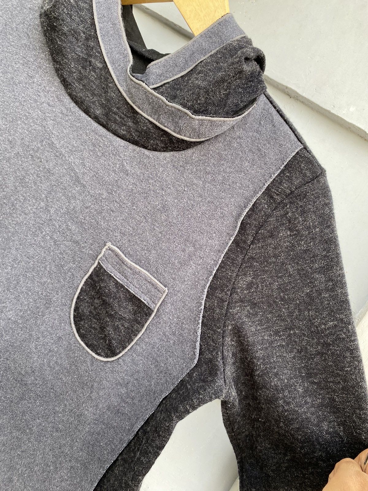 If Six Was Nine Japanese Two Tone Panel Hoodie Asymmetrical Collar & Pocket Size US S / EU 44-46 / 1 - 5 Thumbnail