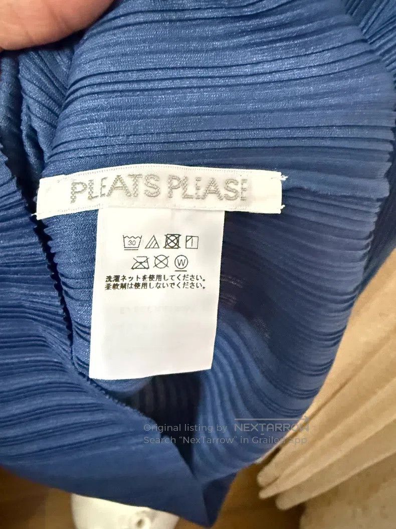 Issey Miyake Issey Miyake Long Sleeve Blue Top Size L / US 10 / IT 46 - 3 Thumbnail