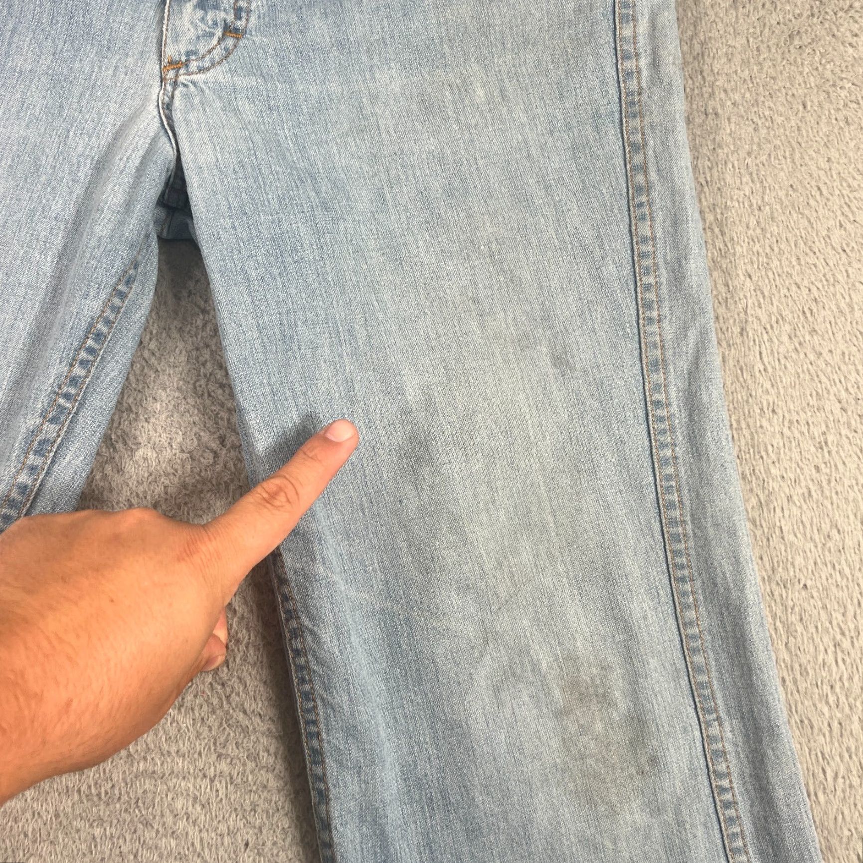 Lee VINTAGE Lee Jeans 35x27 Bootcut Flared Blue Denim Made in USA Mens Size US 35 - 4 Thumbnail