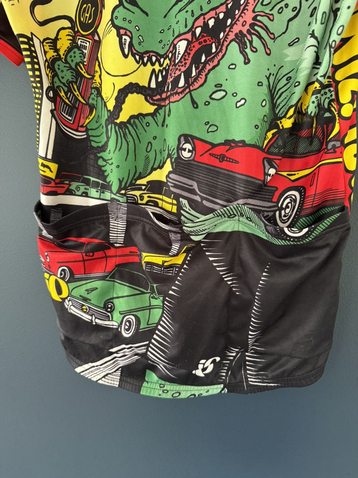PEARL iZUMi Vintage 90s Pearl iZUMi Pop Art Godzilla Cycling Jersey Size US XL / EU 56 / 4 - 7 Thumbnail