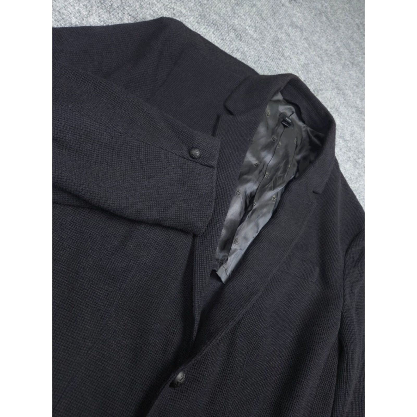 John Varvatos John Varvatos USA Blazer Jacket Men Large 42 Gray LUXE Textured Cotton Blend Regular Single-Breasted Two-Button Sports Coat Size 42R - 2 Thumbnail
