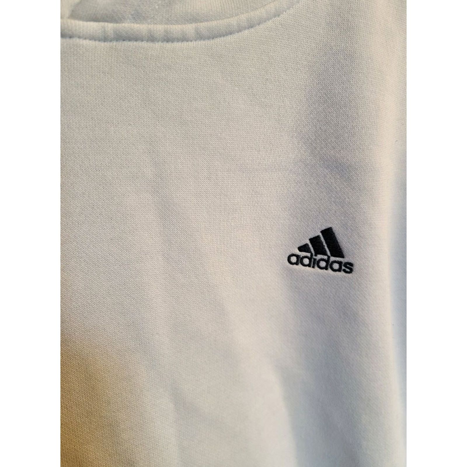 Adidas ADIDAS Hoodie Sweatshirt Mens Size L White Striped Sleeves Pullover Hooded Size US L / EU 52-54 / 3 - 5 Thumbnail
