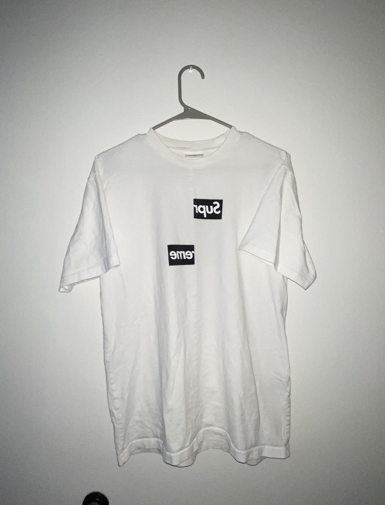 Supreme comme des garcons split box logo tee online