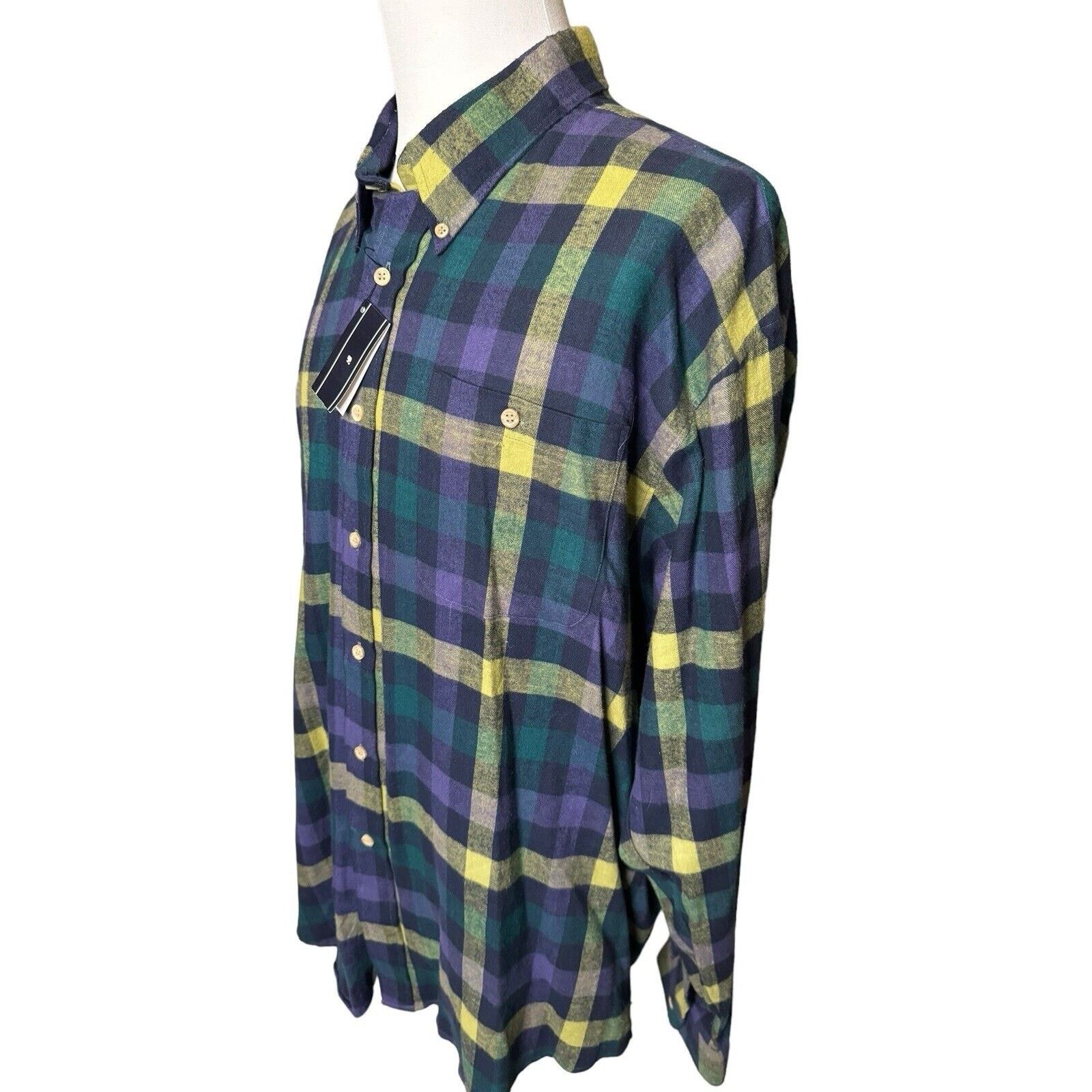 Stanley Blacker Stanley Blacker NEW Plaid Flannel Button Down Shirt Size US XXL / EU 58 / 5 - 2 Thumbnail