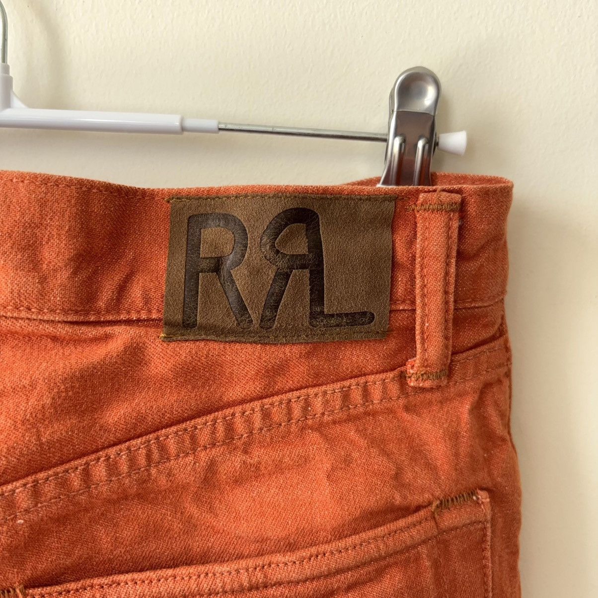 RRL Ralph Lauren Orange Pants High Boy Fit Tangerine Jean Japanese Denim Size US 30 / EU 46 - 7 Thumbnail