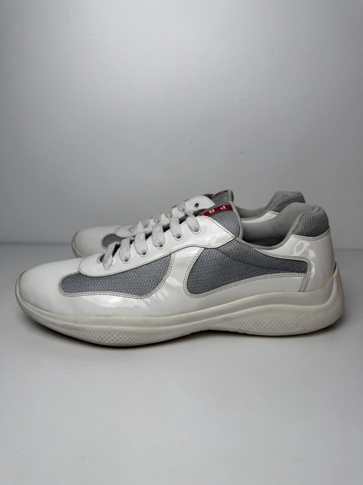 Prada Prada Americas Cup Sneakers White Grey Patent US 11 Italy Size US 11 / EU 44 - 4 Thumbnail