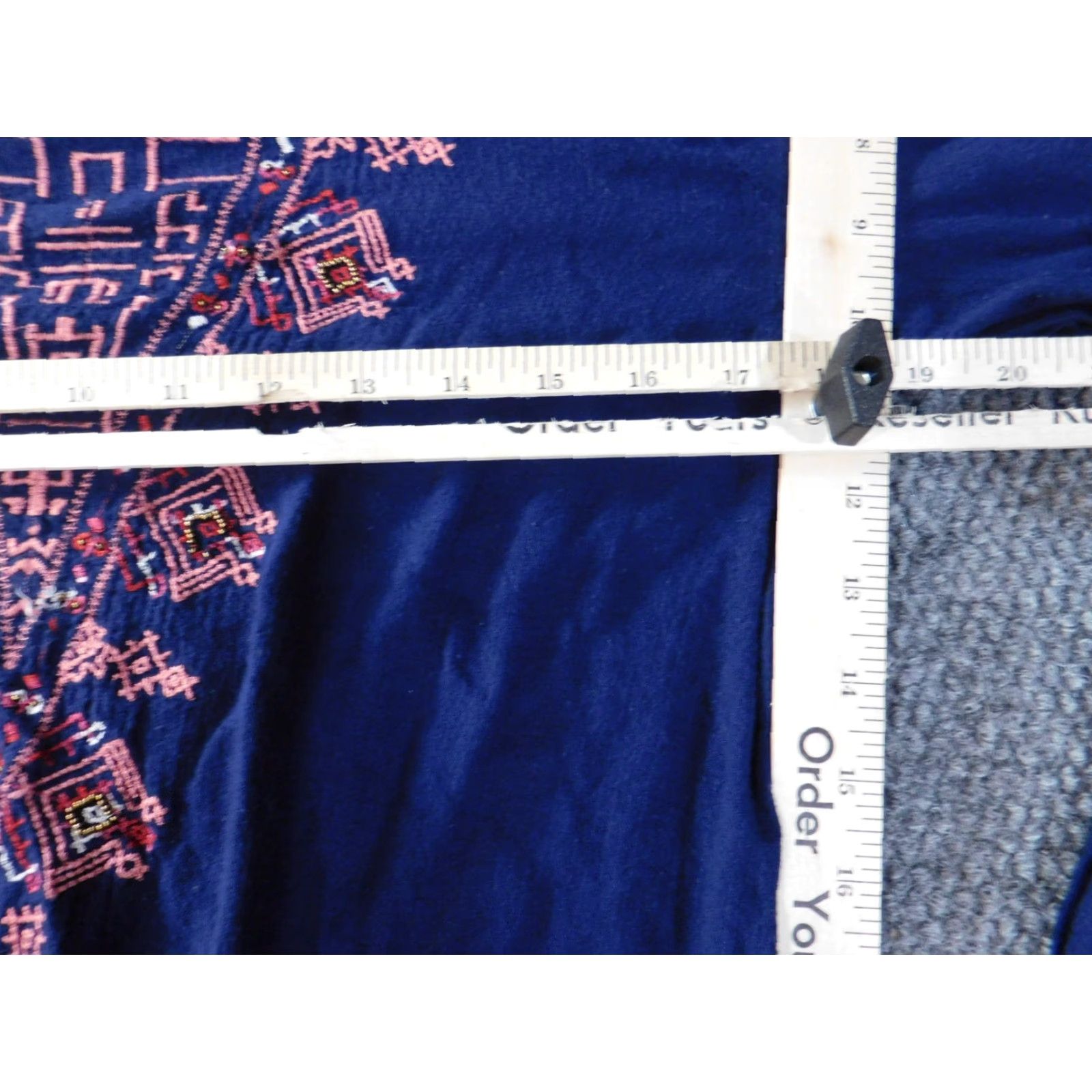 Lucky Brand Lucky Brand Blouse Shirt Womens L Blue V-Neck Pullover Graphic Tribal Casual Size L / US 10 / IT 46 - 5 Thumbnail