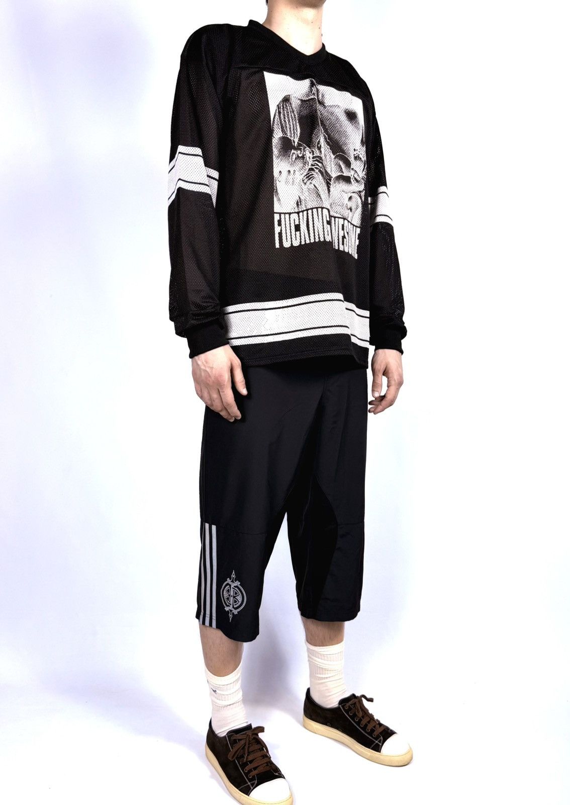 Adidas Y2k Rare Adidas Baggy Long Shorts Size US 32 / EU 48 - 5 Thumbnail
