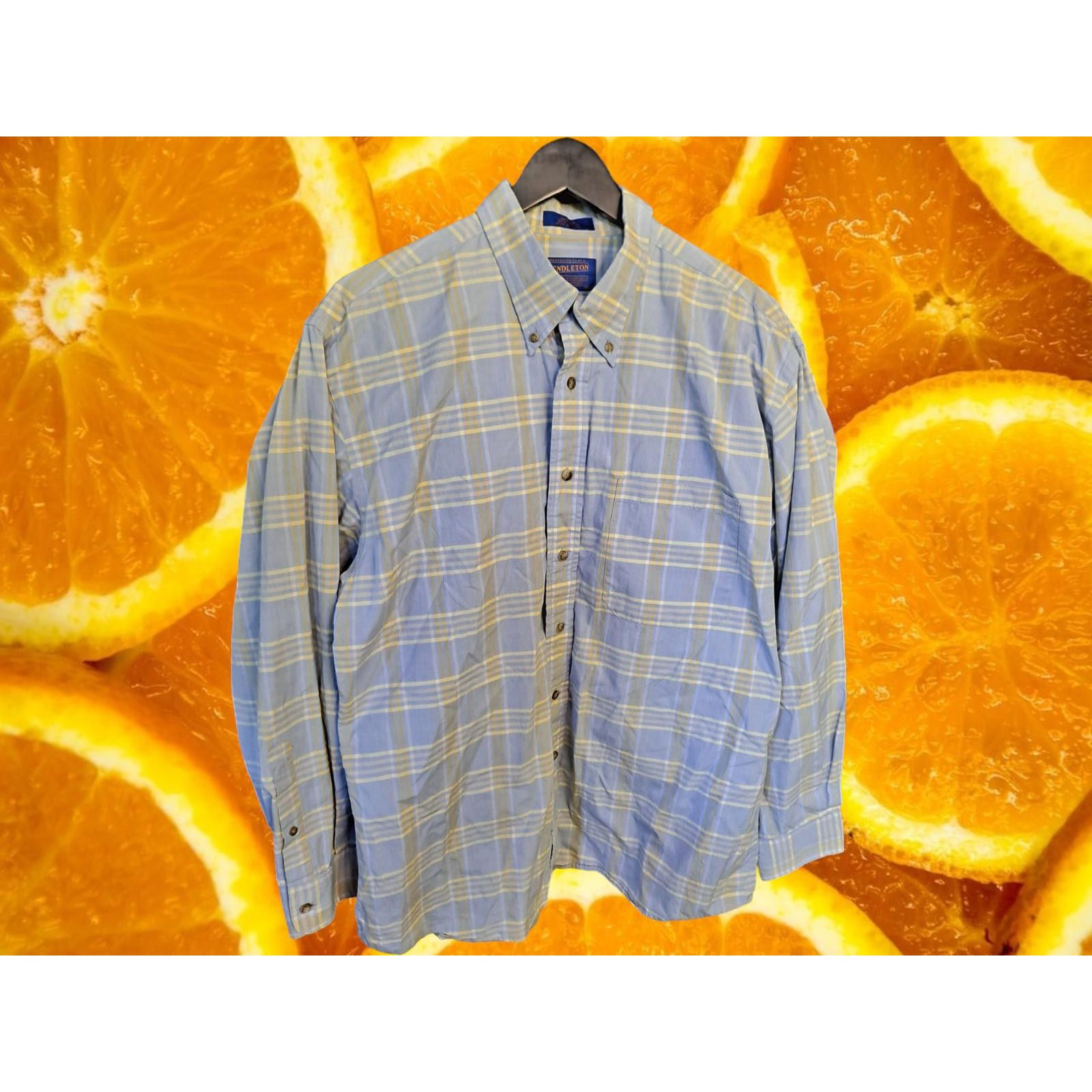 Pendleton Pendleton Blue and Yellow Button Up Shirt Size Large Size US L / EU 52-54 / 3 - 1 Thumbnail