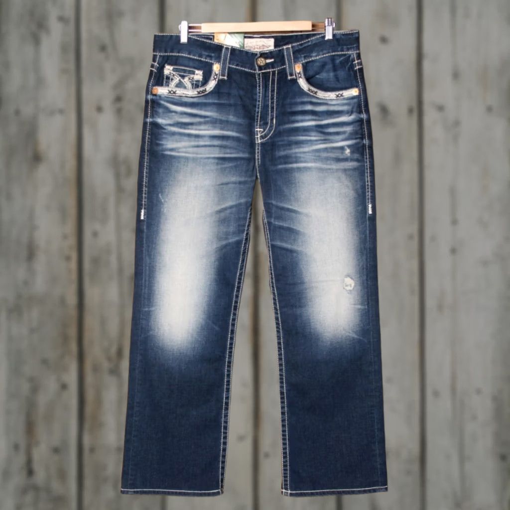 Denime BIG STAR Voyager Jeans Straight Denim Men 33 Regular 30 Blue Re-Hemmed 35x30 Slim Boyfriend Relaxed Vintage None Size US 35 - 1 Thumbnail