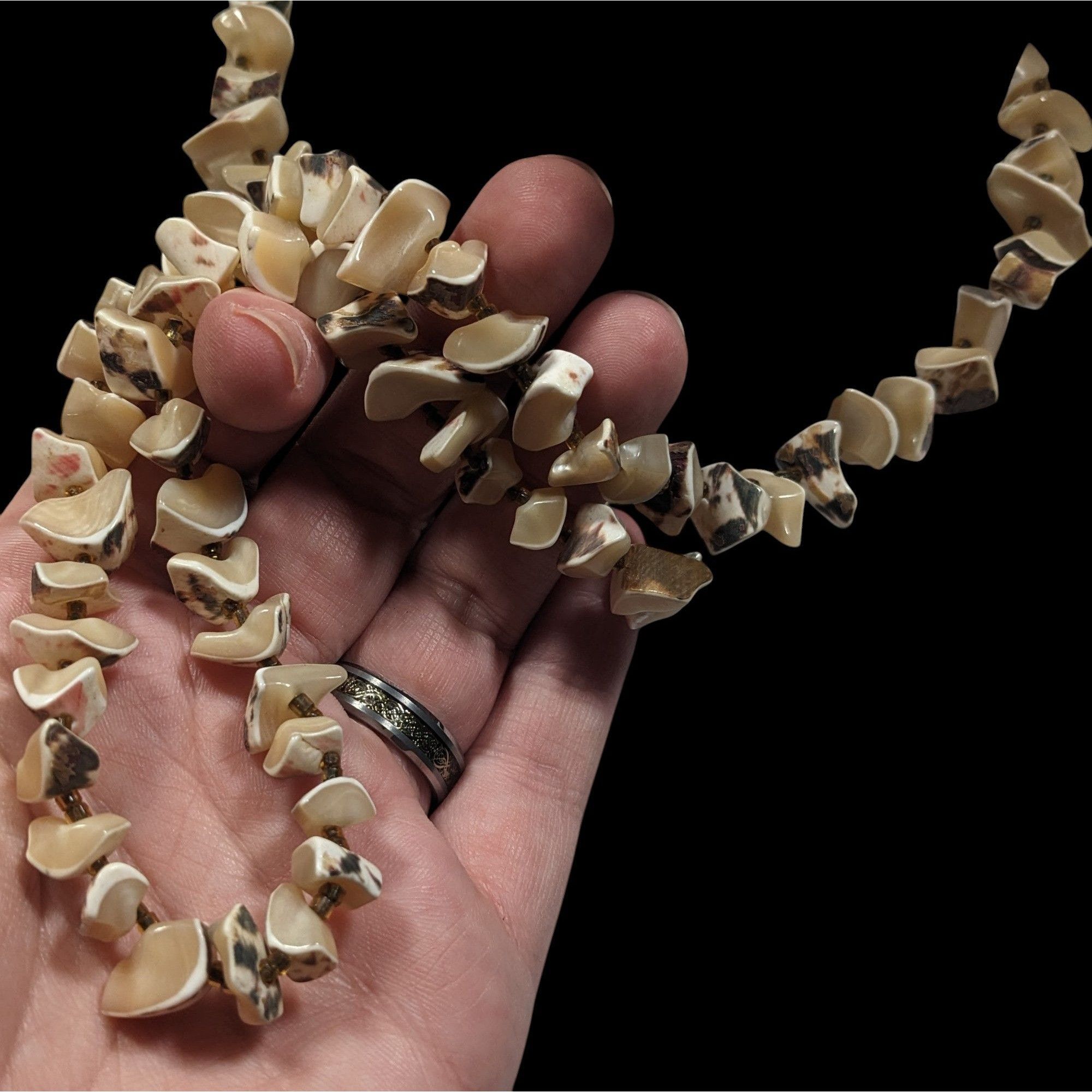 Other Vintage Tortoise Shell Agate Beaded Necklace Size ONE SIZE - 3 Thumbnail