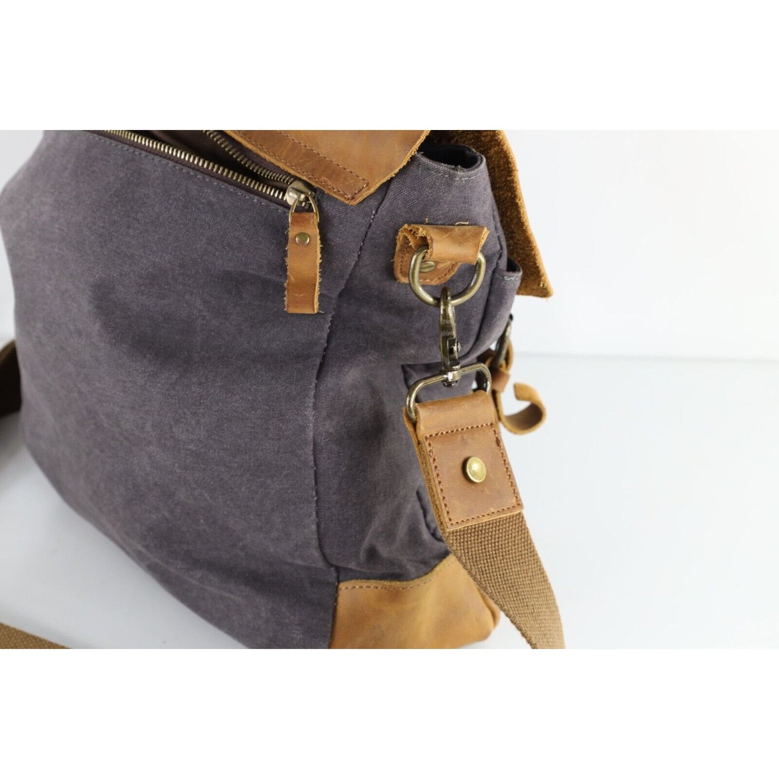 Vintage Vintage Streetwear Leather Canvas Handled Crossbody Bag Size ONE SIZE - 7 Thumbnail
