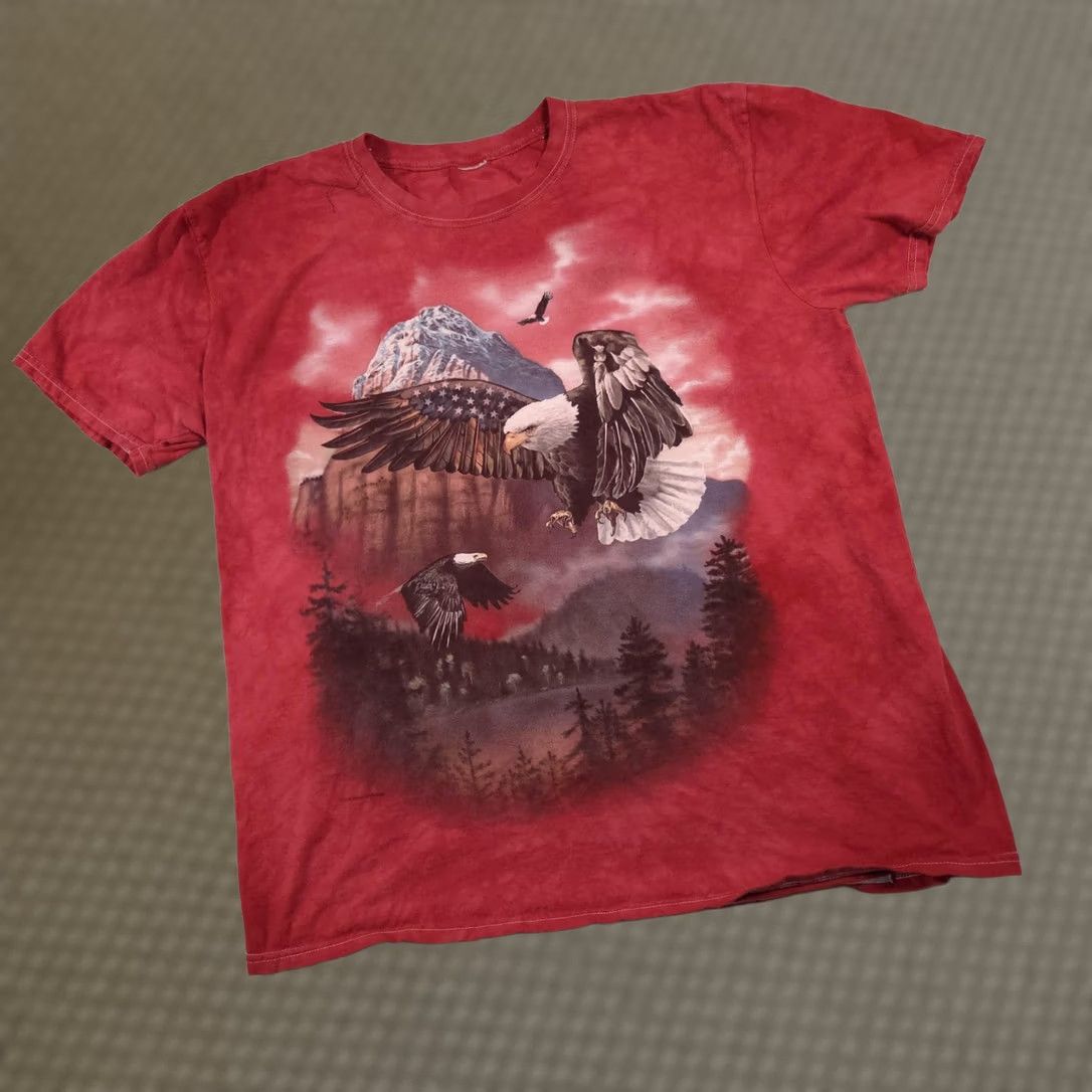 The Mountain VINTAGE The Mountain Bald Eagle Mountain Scenic Shirt Mens Large Red Tie Dye Graphic David Penfound Size US L / EU 52-54 / 3 - 1 Thumbnail