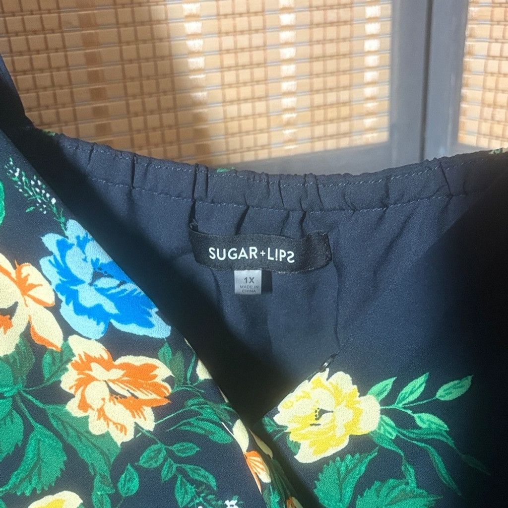 Other Sugarlips Black Cropped Floral Women's Top Size XL / US 12-14 / IT 48-50 - 2 Thumbnail